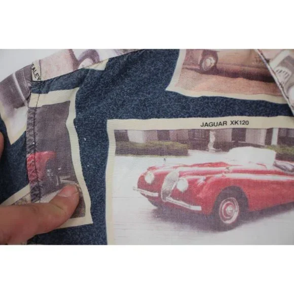 Vintage Reyn spooner Mens XL car print hawaiian shirt Ferrari lamborghini jaguar - Picture 9 of 10